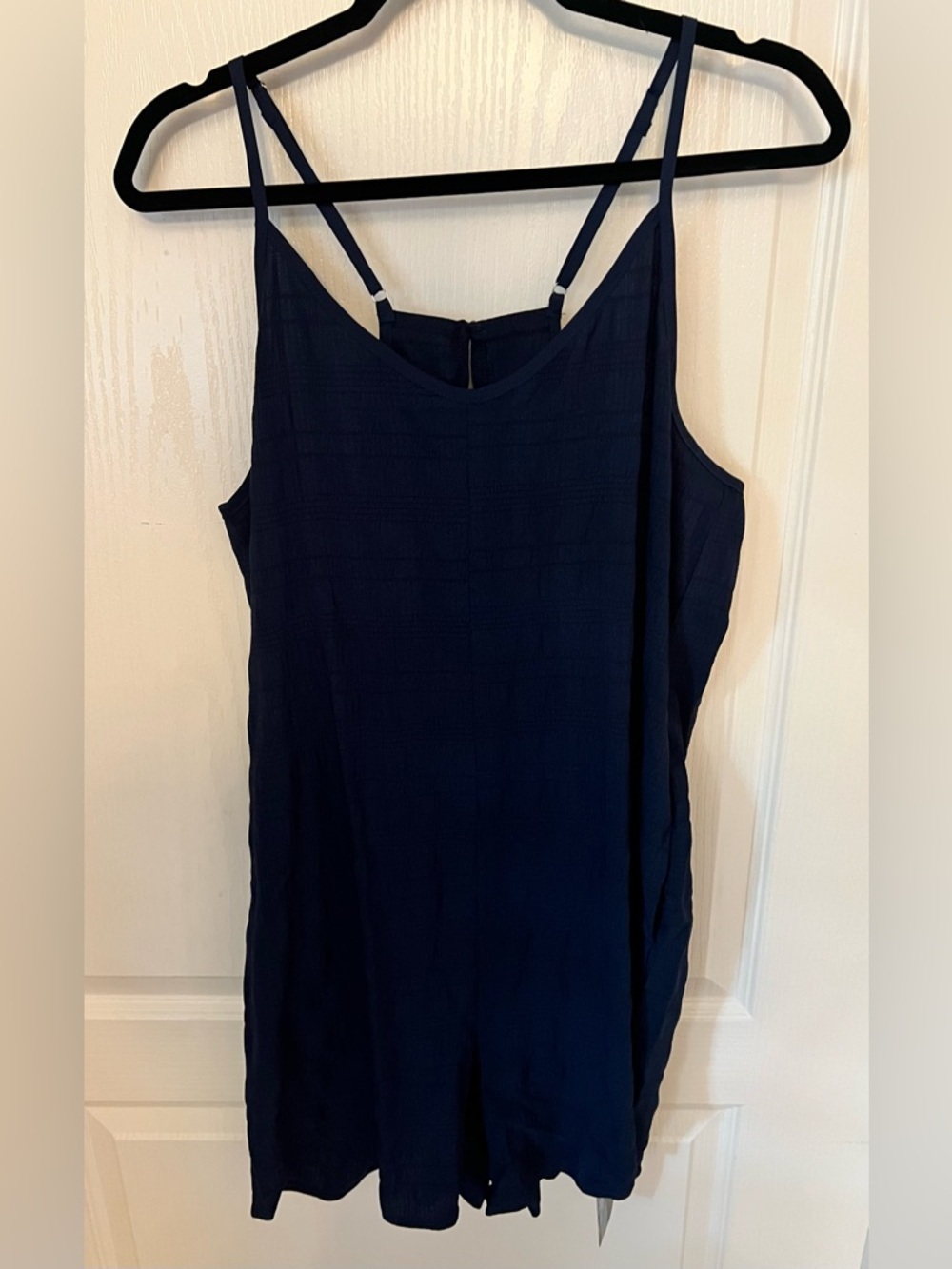Classic Navy Adjustable Strap Romper- Women's
